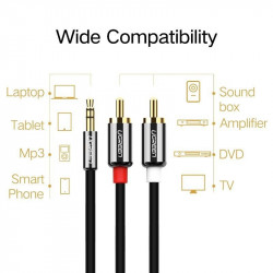 Cablu jack de 3,5 mm la 2RCA , UGREEN 1m - Img 2