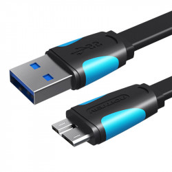 Cablu plat USB3.0 A la Micro B Vention VAS-A12-B025 0,25 m negru