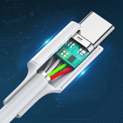 Cablu Ugreen US264 60518 USB-C / USB-C PD QC AFC 1m - alb - Img 3