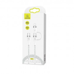 Cablu USAMS Usb-c + lightning 60W 1.2M alb