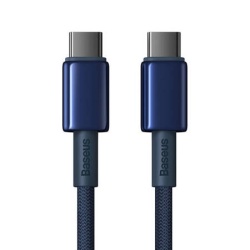 Cablu USB-C la USB-C Baseus Tungsten Gold, 100W, 1m (albastru) - Img 5