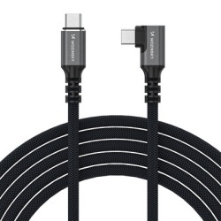 Cablu USB-C Thunderbolt 4 Wozinsky WPS3-UY41S, 240W, 1m, 4K, înclinat - Negru
