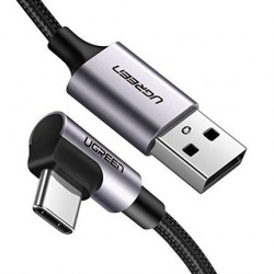 Cablu USB-C unghi 90 UGREEN US284, 3A, 3m (negru) - Img 2