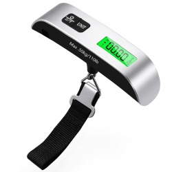 Cântar Digital pentru Bagaje, Capacitate 50 kg, Precizie 50 g, Ecran LCD Iluminat, Funcție TARA, Unități kg/lb, Portabil