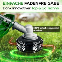 Cap de Tăiere cu Fir Heckenpracht pentru Motocoasă, Buton Din Oțel, Sistem Tap & Go și Easyload, Filet Stânga, 5 Adaptoare Incluse - Img 3