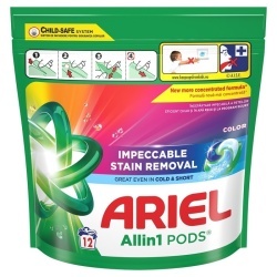 Capsule ARIEL All in One Pods Color, detergent automat de rufe, 12 buc