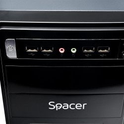 Carcasa Spacer, New Mercury, ventilor 12cm, HD audio, ATX Mid-Tower,sursa 500W Black - Img 8