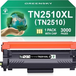 Cartuș de Toner Compatibil Negru TN-2510XL cu Cip Inteligent pentru Imprimante Brother, Capacitate Mare High Yield (Până la 3.000 Pagini), Greensky