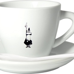 Ceașcă de Cappuccino cu Farfuriuță Bialetti Institutional, Porțelan, Capacitate 240 ml, Alb