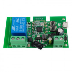 Comutator inteligent cu releu inteligent 5W-32V cu 1 banda, cu contact uscat si comutator momentan, Zigbee + RF