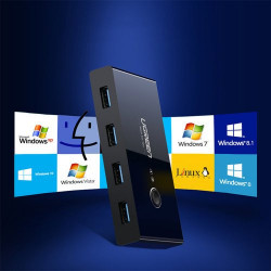 Comutator Ugreen HUB 4x USB 3.2 Gen 1 Splitter USB pentru doua computere negru (US216 30768) - Img 6