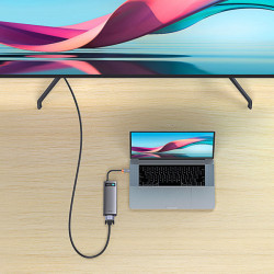 Docking Station HUB 6 in 1 USB Type C - 1 x HDMI / 3 x USB 3.2 Gen. 1/1 x Power Delivery / 1 x VGA gray (WKWG030013) - Img 4