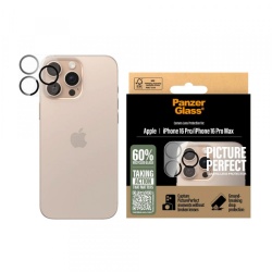 Folie de protectie Camera Spate PanzerGlass PicturePerfect pentru Apple iPhone 16 Pro Max / 16 Pro, Sticla Securizata, Transparenta