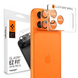 Folie de protectie Camera Spate Spigen GlastR EZ FIT Optik Pro pentru Apple iPhone 17 Pro Max, Sticla Securizata, Set 2 bucati, Portocalie