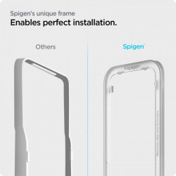 Folie sticla cu sistem de montare Case friendly Spigen ALM Glass FC compatibila cu iPhone IPHONE 13/13 PRO - Img 4