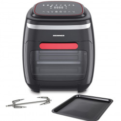 Friteuza cu aer cald Heinner Crystal Clear HAF-B2000FB, 2000W, capacitate cos 4.5L, capacitate cuptor 11L, 8 programe, 3 rafturi pentru preparare cu aer cald, tija rotisor, temperatura reglabila: 30-200˚C, temporizator: 4h, Rosu - Img 3