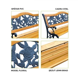 HR BANCA METAL/LEMN 125*51*76CM - Img 2