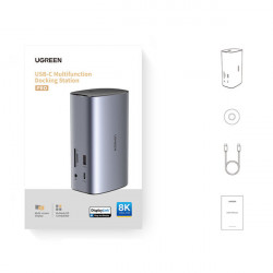 HUB multifunctional Ugreen 12 in 1 USB C USB HDMI DP RJ45 AUX SD TF gri (CM555) - Img 2