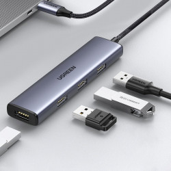 Hub Ugreen USB Type C - 4x USB 3.2 Gen 1 silver (CM473 20841) - Img 3