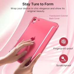 Husă de Protecție MoKo cu Stand pentru iPad 11 Gen (2025 / A16) și iPad 10 Gen (10.9" 2022), Roz (Watermelon Pink), Piele PU, Spate Translucid, Funcție Auto Sleep/Wake și Suport Stylus - Img 7
