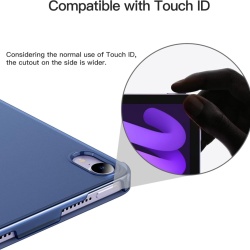 Husă de Protecție Tri-Fold pentru iPad mini 7 A17 Pro (2024) / iPad mini 6 (2021), Smart Cover cu Funcție Auto Sleep/Wake, Spate Mat Translucid, Albastru Închis (Navy Blue) - Img 2