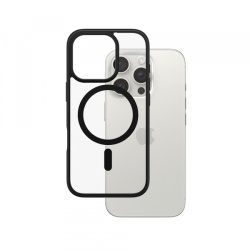 Husa MagSafe pentru Apple iPhone 16 Pro, PanzerGlass, Frame, Transparenta Neagra