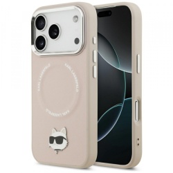 Husa MagSafe pentru Apple iPhone 17 Pro Max, Karl Lagerfeld, Choupette Pin, Roz