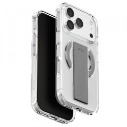 Husa MagSafe pentru Apple iPhone 17 Pro, UNIQ, Heldro Air MagClick, Transparenta Gri