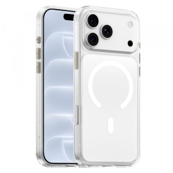 Husa MagSafe pentru Apple iPhone 18 Pro / 17 Pro, Blueo, Crystal+ Anti-Drop, Transparenta