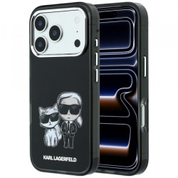 Husa MagSafe pentru Apple iPhone 18 Pro / 17 Pro, Karl Lagerfeld, IML KC Bodies Sketch Print, Neagra