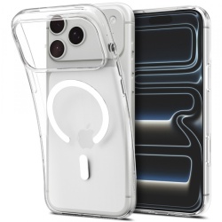 Husa MagSafe pentru Apple iPhone 18 Pro / 17 Pro, Spigen, Liquid Crystal MagFit, Alba ACS12180