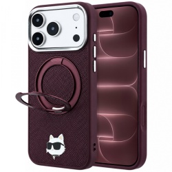 Husa MagSafe pentru Apple iPhone 18 Pro Max / 17 Pro Max, Karl Lagerfeld, Ring Stand 360 Choupette Pin, Visinie