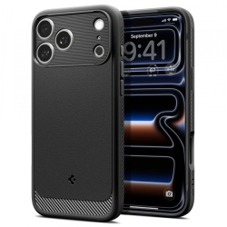Husa MagSafe pentru Apple iPhone 18 Pro Max / 17 Pro Max, Spigen, Rugged Armor, Neagra Mata ACS12109
