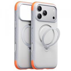Husa MagSafe pentru Apple iPhone 18 Pro Max / 17 Pro Max, Torras, Ostand Q3 Rugged, Alba