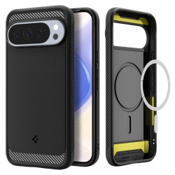 Husa MagSafe pentru Google Pixel 10 Pro XL, Spigen, Rugged Armor, Neagra Mata