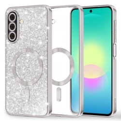 Husa MagSafe pentru Samsung Galaxy A27 5G, Techsuit, Luxury Glitter, Argintie