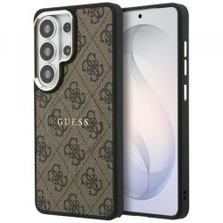 Husa MagSafe pentru Samsung Galaxy S26 Ultra S948, Guess, 4G Embossed Ring, Maro