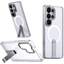 Husa MagSafe pentru Samsung Galaxy S26 Ultra S948, Hybrid Armor, X with Stand, Transparenta
