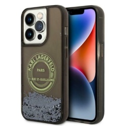 Husa pentru Apple iPhone 14 Pro, Karl Lagerfeld, Liquid Glitter RSG, Neagra