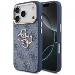 Husa pentru Apple iPhone 18 Pro / 17 Pro, Guess, 4G Big Classic Logo, Albastra