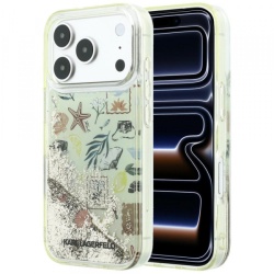 Husa pentru Apple iPhone 18 Pro Max / 17 Pro Max, Karl Lagerfeld, Liquid Glitter Beach and Sand, Bej
