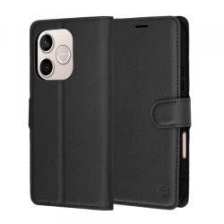 Husa pentru Honor 600 Lite, Techsuit, Leather Folio, Neagra
