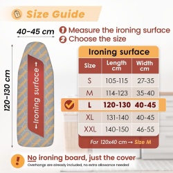 Husă pentru Masă de Călcat 125 x 45 cm Arteneur, Fabricată în Germania, Strat Aluminiu Termoreflectorizant, Permeabilă la Abur, Universală - Img 8