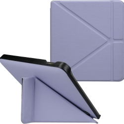 Husă Pliabilă cu Stand și Închidere Magnetică Compatibilă cu Kobo Libra H2O, Piele Ecologică PU, Protecție Completă Față-Verso, Culoare Lavandă - Img 4