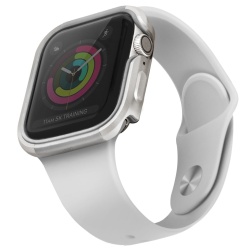 Husa Uniq Valencia din Silicon&Aluminiu pentru Apple Watch Seria 4/5/6/SE (44mm), Argintiu - Img 3