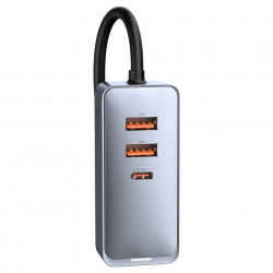Incarcator auto Baseus Share Together cu prelungitor, 3x USB, USB-C, 120W (gri) - Img 6