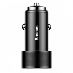 INCARCATOR AUTO BASEUS SMALL SCREW, 2X USB, QUICK CHARGE 3.0, 36W, NEGRU