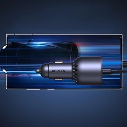 Incarcator auto Ugreen EC705 130W 2x USB-C 1x USB-A - gri - Img 2