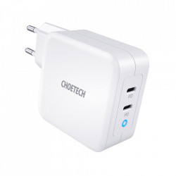 Incarcator priza Choetech GaN 2x USB Type C Power Delivery 3.0 QuickCharge 3.0 AFC 100W EU white (PD6008-EU) - Img 8