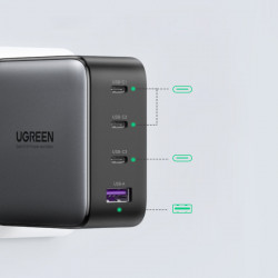 Incarcator priza Ugreen GaN fast charger 3x USB Typ C / USB Power Delivery 3.0 QuickCharge 4+ FCP SCP AFC 100W EU black (CD226 40747) - Img 5